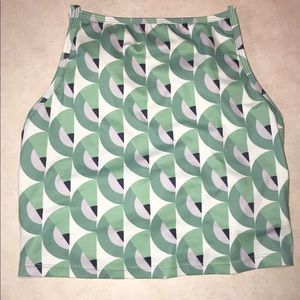 M Kortni Jeans Squared Up Top in Retro Birds Eye